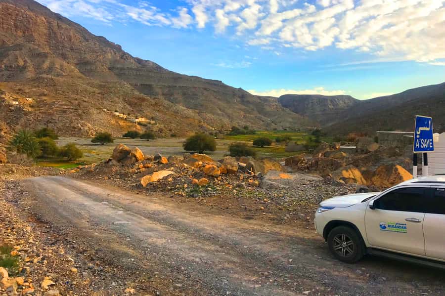 From Khasab: Half-Day Mountain Safari to Jabel Harim - The road from Khasab to Jebel Harim