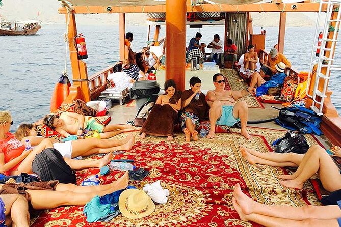 Khasab Dhow cruise-Half day with summing, dolphin watching - Leaving Khasab Port for Musandam’s fjords