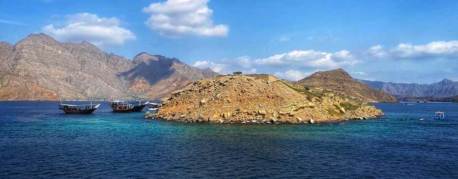 Khasab Musandam |Telegraph Island |Dhow Cruise | Dolphins - Khasab Port to Khor Shimm by traditional dhow