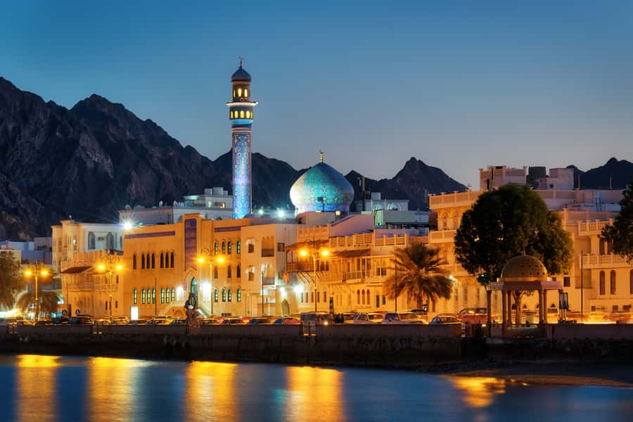 Muscat: Evening Guided City Highlights Tour by Van - Sultan Qaboos Grand Mosque: a powerful first photo stop
