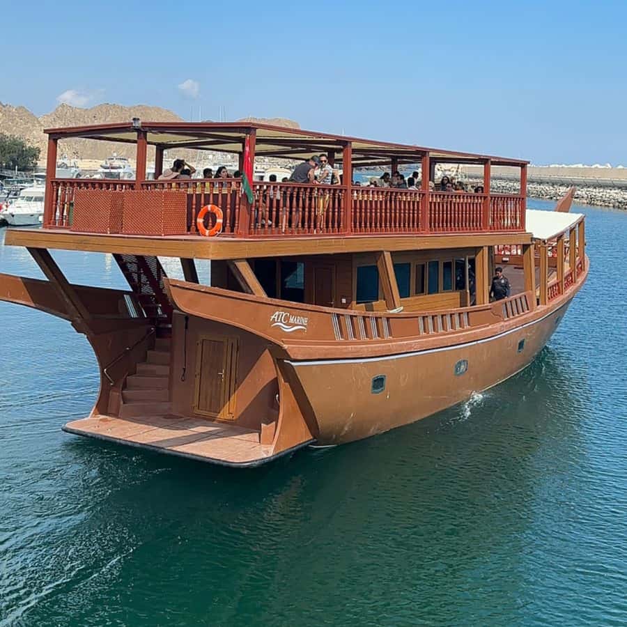 Muscat: Omani Traditional Dhow Sunset Cruise - The Corniche at sunset