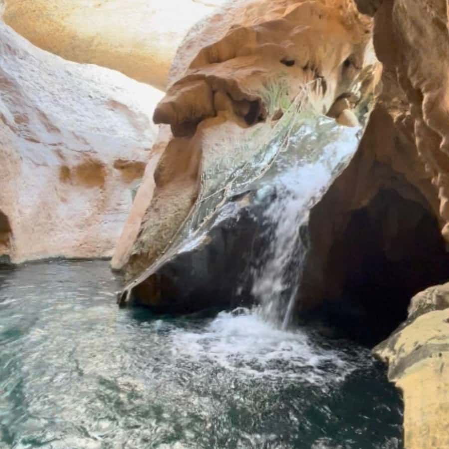 Muscat: Wadi Shab, Romantic Cave and Sinkhole Full-day Trip - Swimming inside Wadi Shab