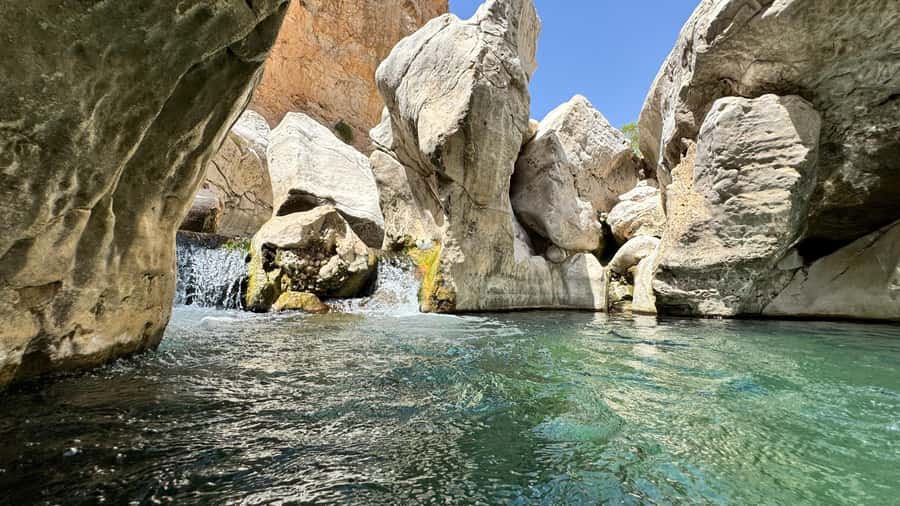 Muscat: Wahiba Desert and Wadi Bani Khalid Guided Group Tour - Wadi Bani Khalid: swim, shade, and canyon paths