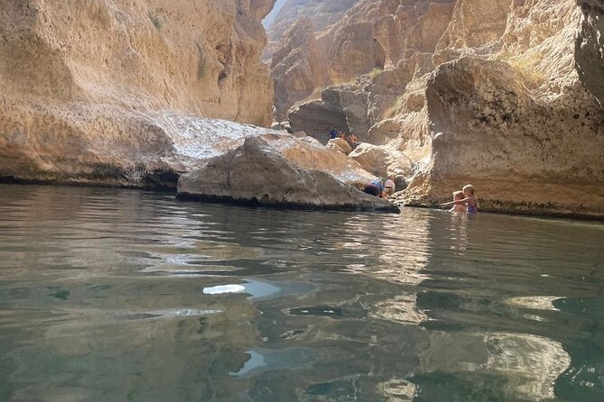 Private Full- Day Wadi Shab-Bimmah Sinkhole-Fins Beach Tour - Fins Beach: white sand and blue water