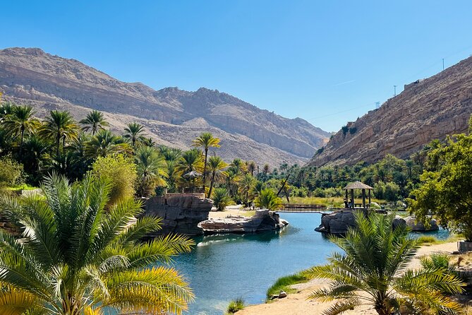 Private Oman Desert Overnight in Wahiba Sand and Wadi Exploration - Wadi Bani Khalid: cool water among bare mountains