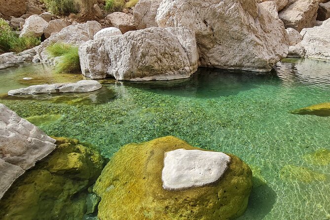 Wadi Al Arbeieen Sinkhole & Fins Beach Swim & Hike - White sands and open sea at Fins Beach